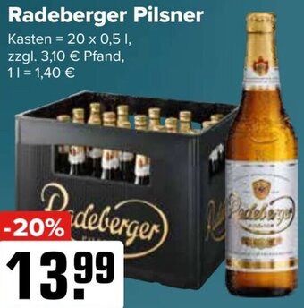 Logo Getränkemarkt Radeberger Pilsner 20x0,5 L Angebot