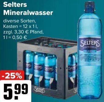 Logo Getränkemarkt Selters Mineralwasser 12x1 L Angebot