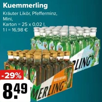 Logo Getränkemarkt Kuemmerling 25x0,02 L Angebot