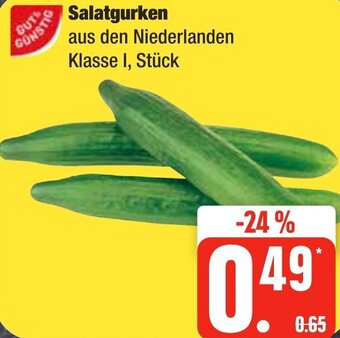 Edeka Frischemarkt Gut & Günstig Salatgurken Angebot