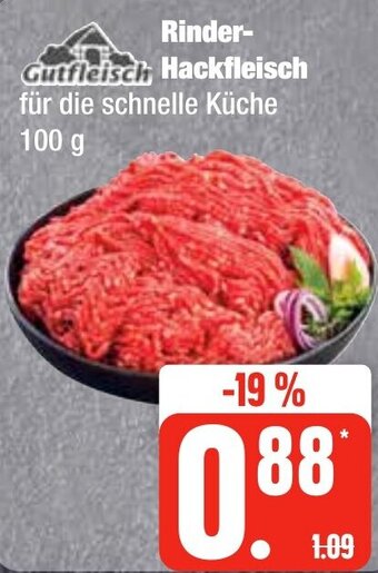 Edeka Frischemarkt Gutfleisch Rinder Hackfleisch 100 g Angebot