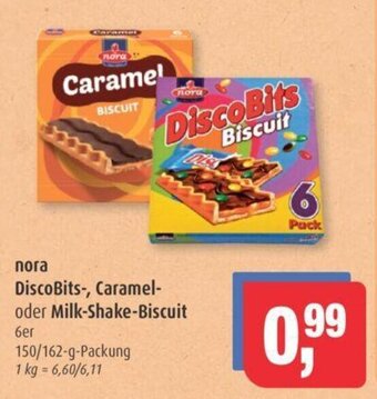 Markant nora DiscoBits-, Caramel-oder Milk-Shake-Biscuit 150/162g Angebot