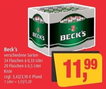 Markant Beck's verschiedene Sorten 24*330/20*500ml Angebot