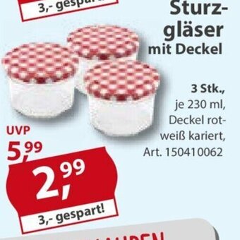 Sonderpreis Baumarkt Sturzgläser mit Deckel 3 Stk., je 230 ml Angebot
