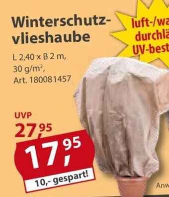 Sonderpreis Baumarkt Winterschutzvlieshaube Angebot