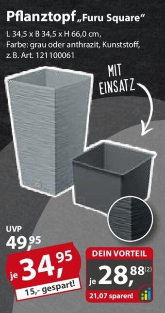 Sonderpreis Baumarkt Pflanztopf "Furu Square" Angebot