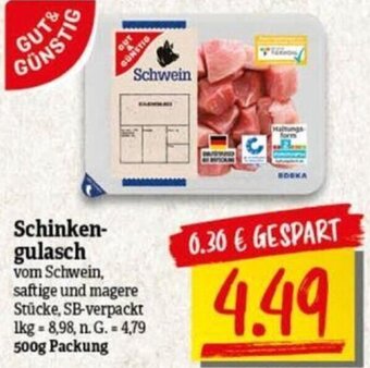 NP Discount GUT& GÜNSTIG Schinkengulasch 500 g Packung Angebot