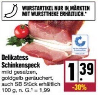 nah & gut Delikatess Schinkenspeck 100 g Angebot