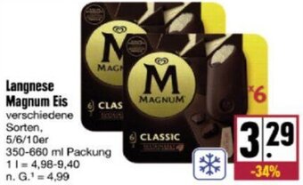 nah & gut Langnese Magnum Eis 350-660 ml Packung Angebot