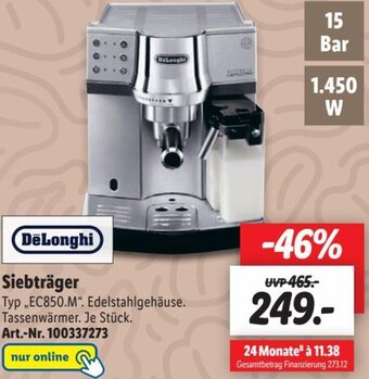 Lidl DeLonghi Siebträger EC850.M Angebot