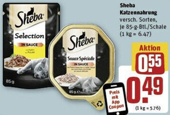 REWE Sheba Katzennahrung 85-g-Btl./Schale Angebot