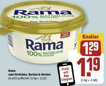 REWE Rama zum Streichen, Backen & Kochen 400 g Becher Angebot