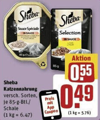REWE Sheba Katzennahrung 85-g-Btl./ Schale Angebot