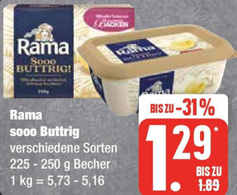 Edeka Rama sooo Buttrig 225 - 250 g Becher Angebot