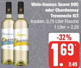 Edeka Wein-Genuss Soave DOC oder Chardonnay Trevenezie IGT 0,75 Liter Flasche Angebot