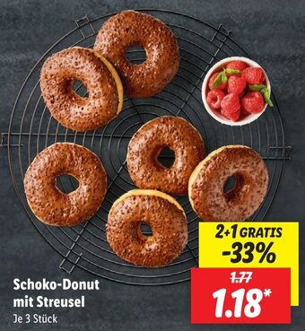 Lidl Schoko-Donut mit Streusel 3 Stück Angebot