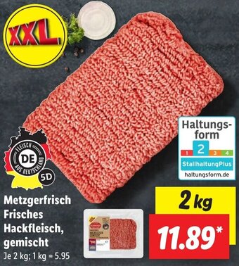 Lidl Metzgerfrisch Frisches Hackfleisch, gemischt 2 kg Angebot