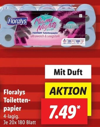 Lidl Floralys Toilettenpapier 20 x 180 Blatt Angebot