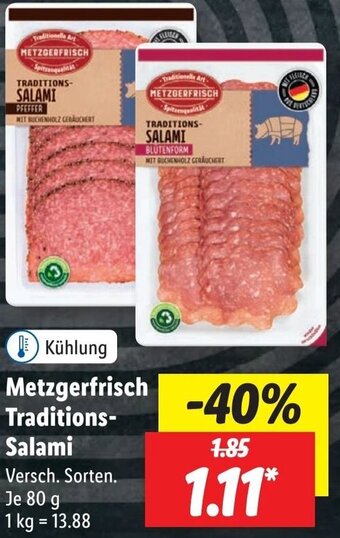 Lidl Metzgerfrisch Traditions-Salami 80 g Angebot