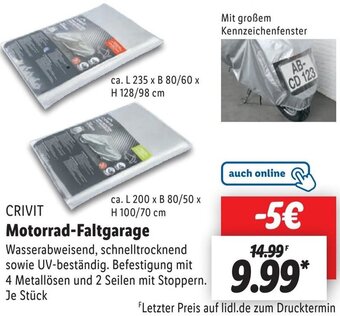 Lidl CRIVIT Motorrad-Faltgarage Angebot