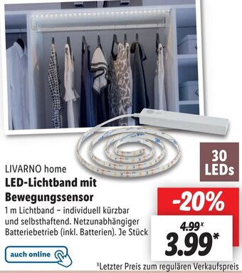 Lidl LIVARNO home LED-Lichtband mit Bewegungssensor Angebot