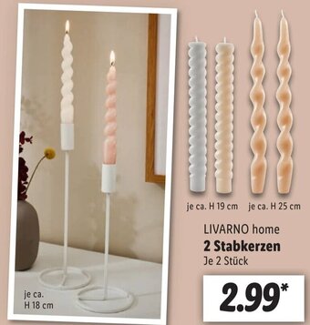 Lidl LIVARNO home 2 Stabkerzen Angebot