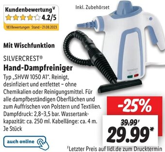 Lidl SILVERCREST Hand-Dampfreiniger SHVW 1050 A1 Angebot