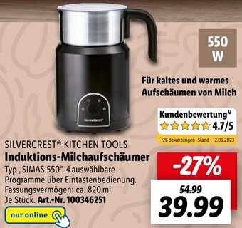 Lidl SILVERCREST KITCHEN TOOLS Induktions-Milchaufschäumer SIMAS 550 Angebot