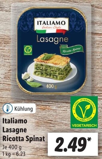 Lidl Italiamo Lasagne Ricotta Spinat 400 g Angebot