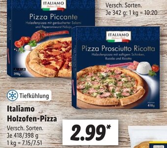 Lidl Italiamo Holzofen-Pizza 418/398 g Angebot