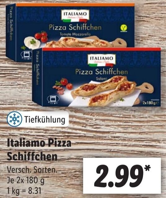 Italiamo Pizza Schiffchen 2x180 g Angebot bei Lidl Italiamo Pizza Schiffchen 2x180 g Angebot bei Lidl