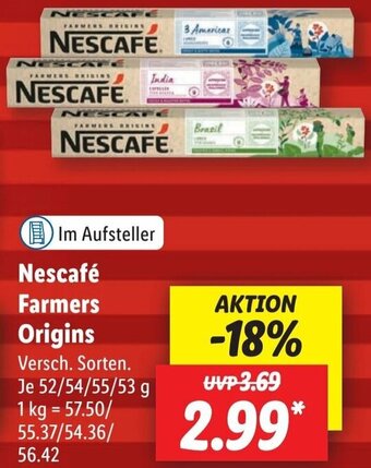 Lidl Nescafé Farmers Origins 52/54/55/53 g Angebot