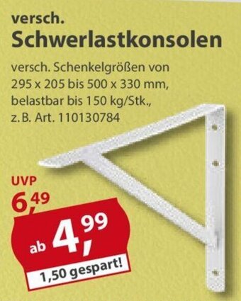 Sonderpreis Baumarkt versch. Schwerlastkonsolen Angebot