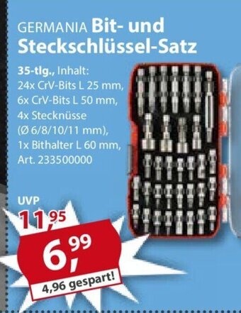 Sonderpreis Baumarkt GERMANIA Bit- und Steckschlüssel-Satz Angebot