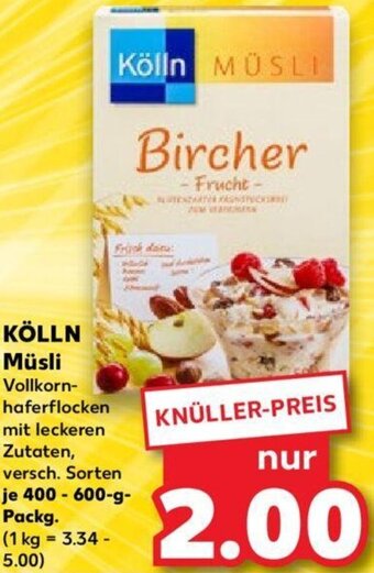 Kaufland KÖLLN Müsli 400-600 g Packg. Angebot