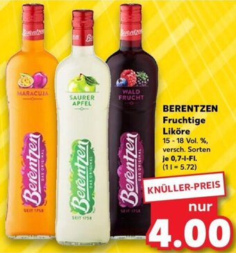 Kaufland BERENTZEN Fruchtige Liköre 0,7 L-Fl. Angebot
