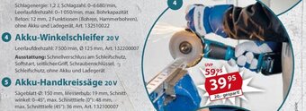Sonderpreis Baumarkt GERMANIA Plattform Akku-Winkelschleifer 20 v Angebot