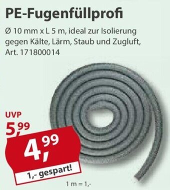 Sonderpreis Baumarkt FISHBULL PE-Fugenfüllprofi Ø 10 mm x L 5 m Angebot