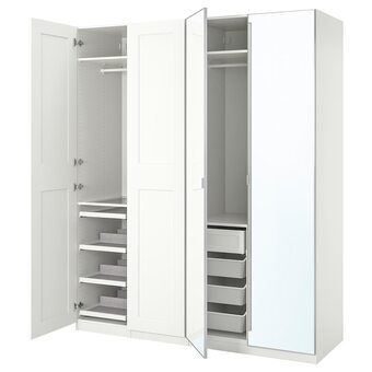 IKEA Pax / grimo/åheim schrankkombination weiß/weiß spiegelglas 200x60x236 cm Angebot