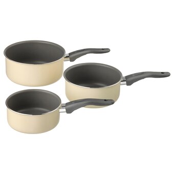 IKEA Kavalkad kasserollen 3er-set grau/hellbeige Angebot