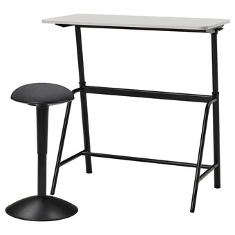 IKEA Gladhöjden / nilserik tisch und sitz-/stehstütze anthrazit/grau Angebot