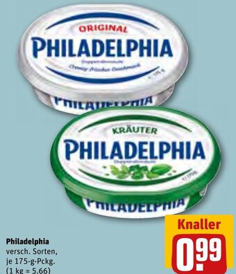 REWE Philadelphia versch. Sorten, je 175-g-Pckg. Angebot