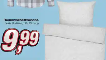 KiK Baumwollbettwäsche Maẞe 80x80 cm, 135x200 cm, je Angebot