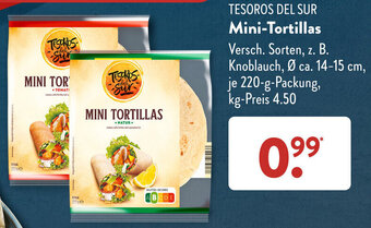 Aldi Süd TESOROS DEL SUR Mini-Tortillas 220 g Packung Angebot