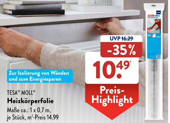 Aldi Süd TESA MOLL Heizkörperfolie Angebot