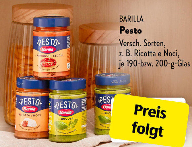 BARILLA Pesto 190200 g Glas Angebot bei Aldi Süd