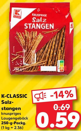 Kaufland K-CLASSIC Salzstangen 250 g Packg. Angebot