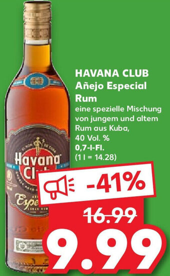 Kaufland HAVANA CLUB Añejo Especial Rum 0,7 L-Fl. Angebot