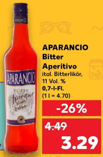 Kaufland APARANCIO Bitter Aperitivo 0,7 L-Fl. Angebot