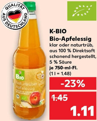 Kaufland K-BIO Bio-Apfelessig 750 ml Fl. Angebot